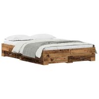 cama matrimonial  cama para adulto  estructura de cama con cajon madera vieja 135 x 190 cm
