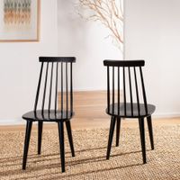 set de 2 sillas de comedor en 100 madera de caucho negro