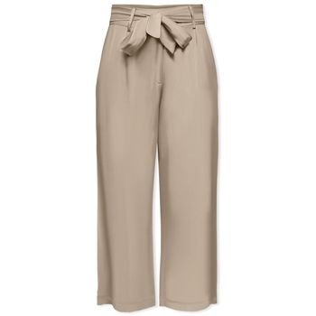 Only Pantalones Caro Linen Trousers - Oxford Tan para mujer