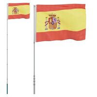 mastil y bandera de espana aluminio 55 m vidaxl