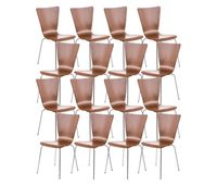 set de16 sillas de visita aaron madera marron 50x43x84 cm