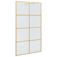 pared de ducha walk-in dorado 115 x 195 cm vidrio templado vidaxl