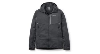 Sudadera con capucha rab ascendor para hombre polar negro
