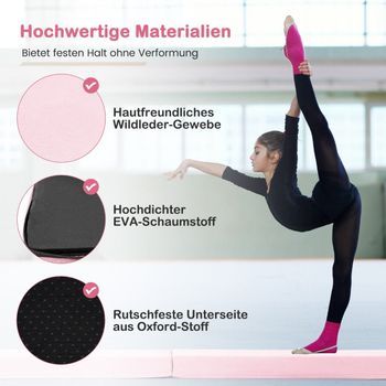 Barra De Equilibrio De 210 Cm, Barra De Gimnasia, Barra De Gimnasia Plegable, Barra De Equilibrio Antideslizante, Hasta 73 Kg, Rosa