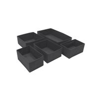 juego de 5 organizadores de cajones de tela negra 44 x 25 x 11 cm
