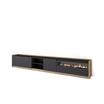 Mueble Tv Humilladero-02 Con Chimenea Eléctrica Led
