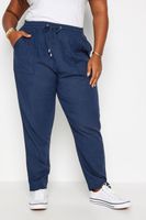 yours joggers azules mezcla de lino mujer curvy y tallas grandes yours