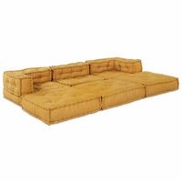 unidad de sofa modular tela amarillo 210 x 70 x 56 cm vidaxl