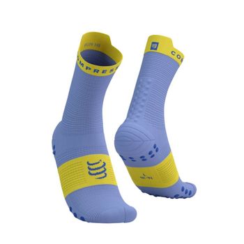 Calcetines Compressport Pro Racing Socks v4.0 Run High Morado Amarillo, Talla Talla 1