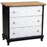 comoda de madera con 3 cajones 74x38x72
