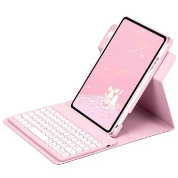 Royal Bailey Pd-d12 Funda Con Bluetooth Teclado Para Ipad 10.2(2021/2020/2019)/ipad Air 10.5/ipad Pro 10.5 Rosa