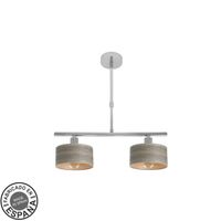fabrilamp lampara gilda 2xe14 cromomadera gris regx43x14 cm