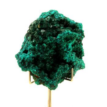 Dioptasa - Piedra Natural Del Congo, Mindouli - Cristal Verde Esmeralda, Poderoso Sanador | 542.0 Ct - Certificado De Autenticidad Incluido | 65 X 52