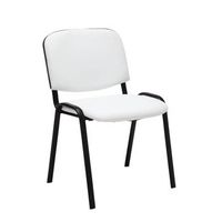 silla de visita sentada tapizada en sintetico blanco bur10068