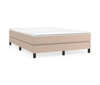 estructura cama box spring cuero sintetico capuchino 140x200 cm