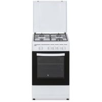 svan skkg4500tm cocina de gas con horno 4 zonas 55l con tapa 50cm blanco