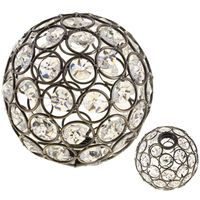 tulipa kegan esferica de metal cuero con cristales d105xalt105cm para g9 rosca