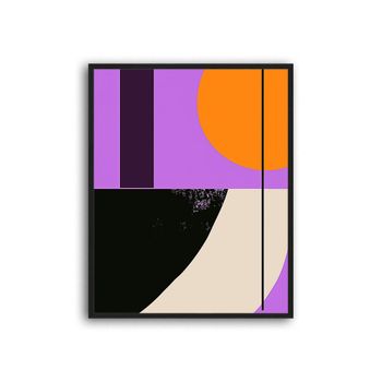 Cuadro de madera negro, impresión digital en papel, 52x42x3cm