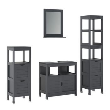 Conjunto De Muebles De Baño Vilda Gris 4 Partes Vicco