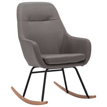 Silla Mecedora | Sillón Balancín Relax De Tela Gris Claro