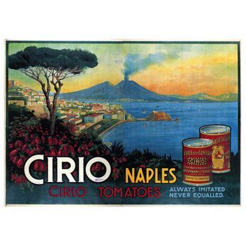 Legendarte - Cartel Publicitario Vintage Cirio Napoli - Cuadro Lienzo, Impresión Digital Cm. 50x70