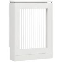 homcom cubierta de radiador cubre radiador moderno pintado de mdf con estante superior para salon dormitorio 60x18x84 cm blanco   aosom espana
