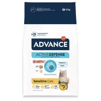advance 2 x 10  15 kg pienso para gatos - pack ahorro - sensitive adult con salmon - 2 x 10 kg