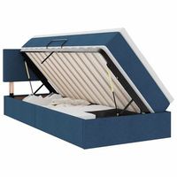 cama con almacenamiento y colchon azul 100 x 200 cm terciopelo vidaxl