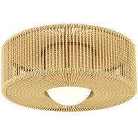 homcom lampara de techo led bohemio 20w 3000 k con pantalla de cuerda de lino para dormitorio salon cocina comedor marron