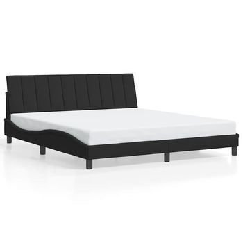 Cama Matrimonial | Cama Para Adultos | Estructura De Cama Sin Colchón Terciopelo Negro 180x200 Cm