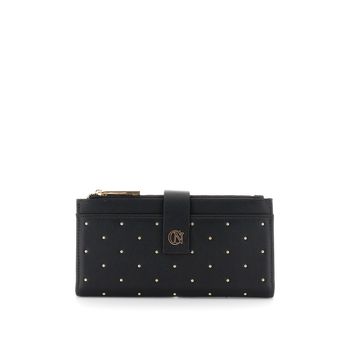cartera efecto piel con aplicación de mini tachuelas black