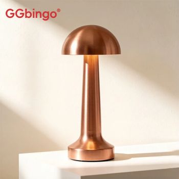 Lámpara de Mesa LED GGbingo, 3 Colores, Decoración Retro para Cafetería, Lámpara de Mesa Recargable con Control Táctil, Estilos de Hongo y Mancuerna la lampara de mesa inalámbricasmparas de mesa