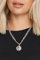 collar plateado de doble cadena