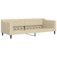 sofa cama  cama para adulto  sofa convertible sin colchon tela crema 80x200 cm
