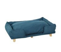pawhut sofa para perros grandes cama elevada para perros con patas de madera y cojin lavables cama para mascotas carga 30 kg 96x66x24 cm azul