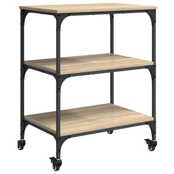 Carro De Cocina Roble Sonoma 60 X 41 X 76 Cm Vidaxl