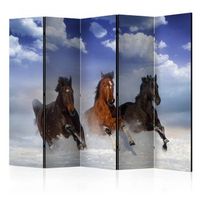 biombo - horses in the snow ii 225x172 cm