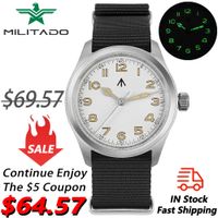 reloj de cuarzo militado ml08 movimiento vh31 reloj de pulsera de cristal de zafiro de doble cupula super c3 verde luminoso 38mm relojes vintage