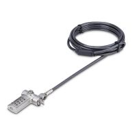 candado universal portatil startechcom negro plata combinacion 2m acero anticorte 3 en 1
