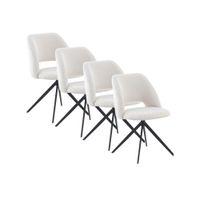 pack de 4 sillas tapizadas giratorias nido de abeja en blanco