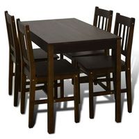 mesa de comedor y 4 sillas madera marron vidaxl