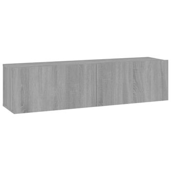 Mueble pared tv,mesa tv de salón madera gris sonoma 120x30x30cm