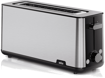 Tostadora - Braun HT1610BK, 1030W, 1 ranura, 2 rebanadas, 8 niveles tostado, Negro
