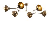 lampara de techo dram-1107 oro cobrizo metal 102x52x25 cm