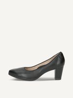 caprice pumps black made of leather with block heel size 39