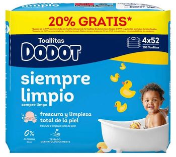 Dodot Siempre Limpio Toallitas 4x52 uds