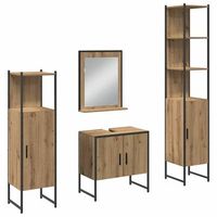 juego de muebles de bano 4 uds marron 33 x 33 x 1855 cm vidaxl