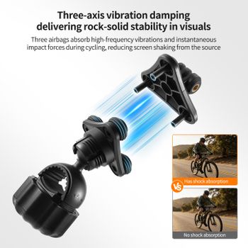 Soporte antivibraciones de 3 ejes para manillar de bicicleta para GoPro 13 12 11 Insta360 DJI Osmo, accesorios para cámaras de acción
