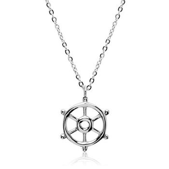 Rueda de timón con cadena de ancla de acero inoxidable