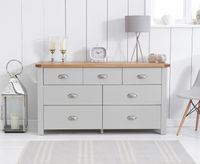 somerset oak and grey 3 over 4 drawer chest